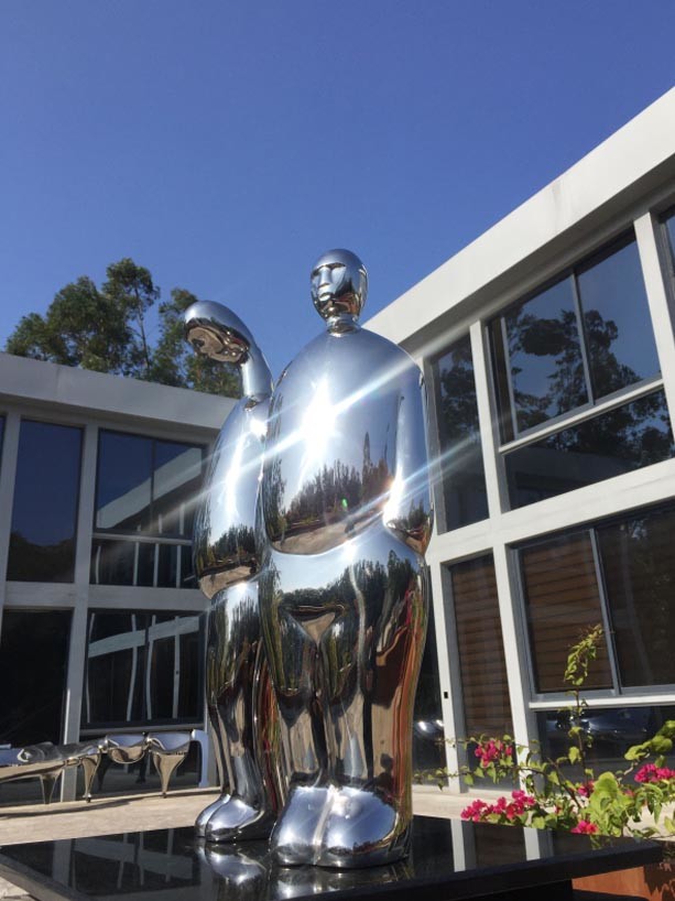 Abstract Figure Indoor Metal Sculptures Stainless Steel Custom Size For Home Decoration