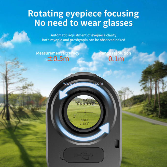 kaemeasu Golf Rangefinder Aliminum Laser Range Finder Rechargeable Distance Meter MAL1000