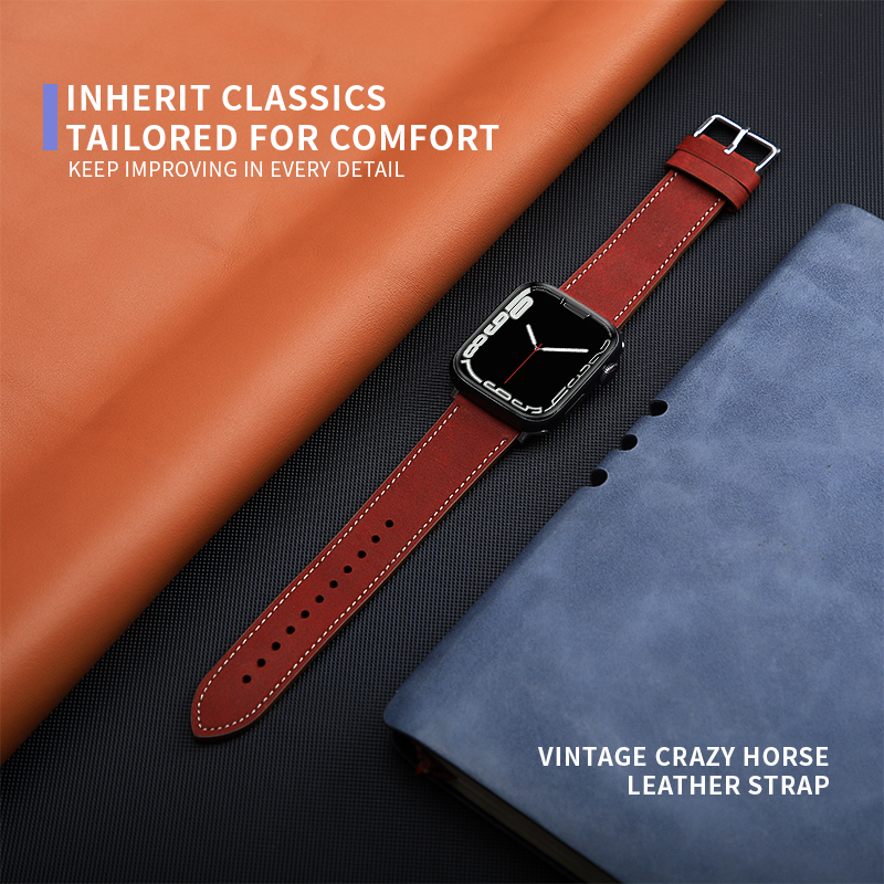 Apple Watch Leather Look Band Bracelet for 38mm 40mm 42mm 44mm Series 7 6 SE 5 4 3 2 1