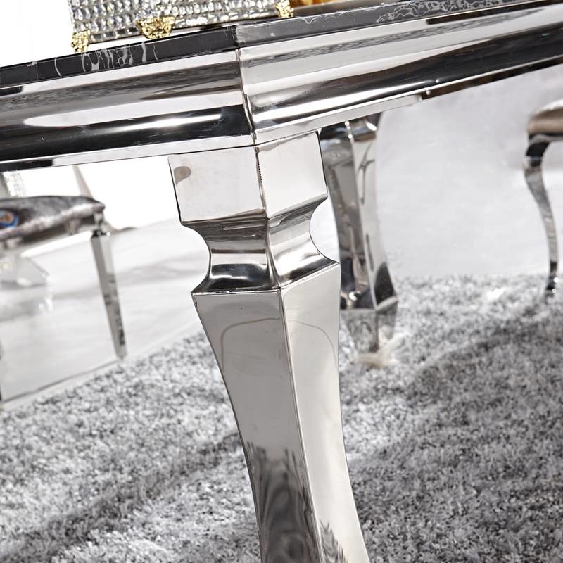 Marble Luxury Modern Dining Tables Prismatic Table Leg 8 Seaters Home Furniture Silver