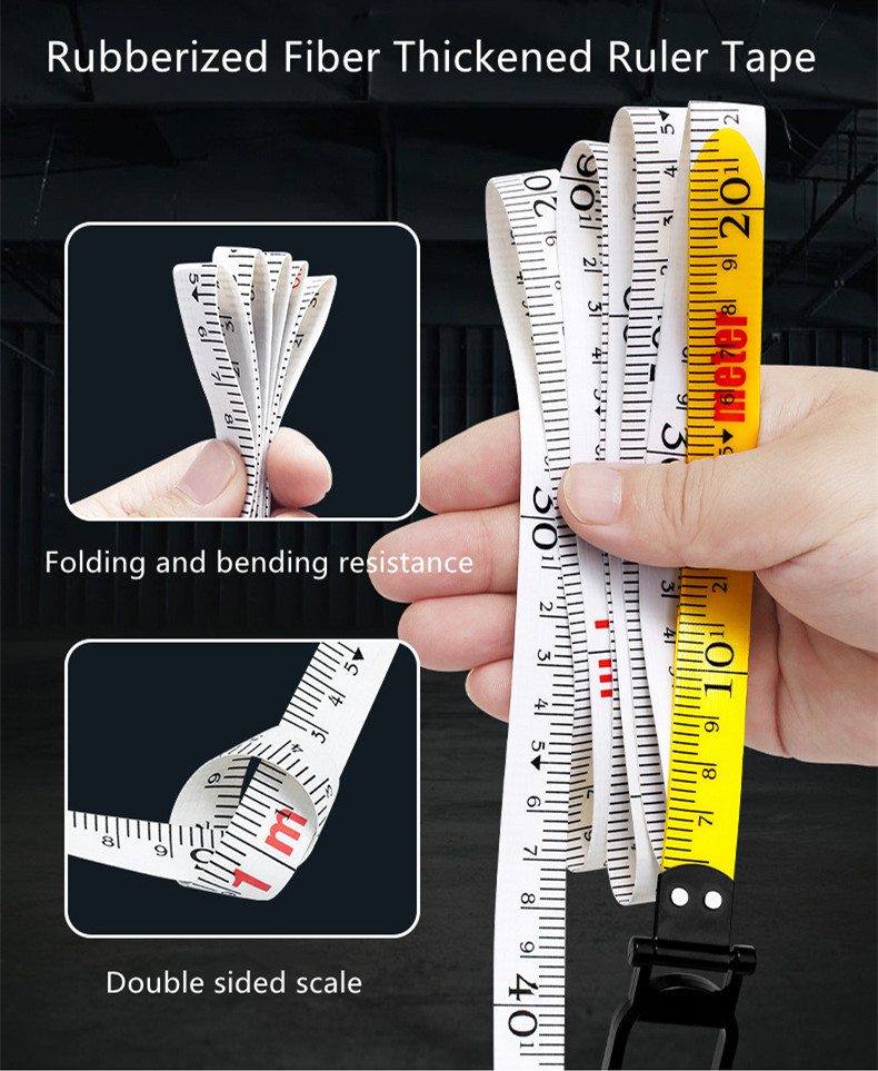 13mm Metric Steel Tape Measure 30M Nylon Coated Engineers Scale Tape Washable