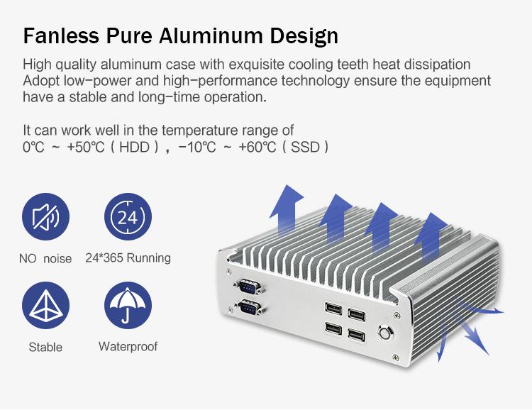 Fanless Pure Aluminum Design