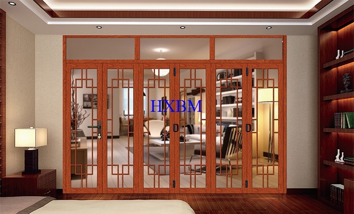 High Performance Wooden Aluminium Doors Wood Look For Home Decoration