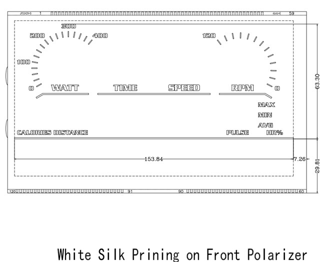 VATN Monochrome LCD Display 5V for Speedometer Front Screen