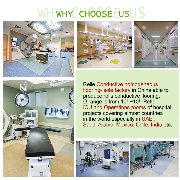 Moisture Proof Relle Flooring Anti Static PVC Vinyl Floor For Hospital