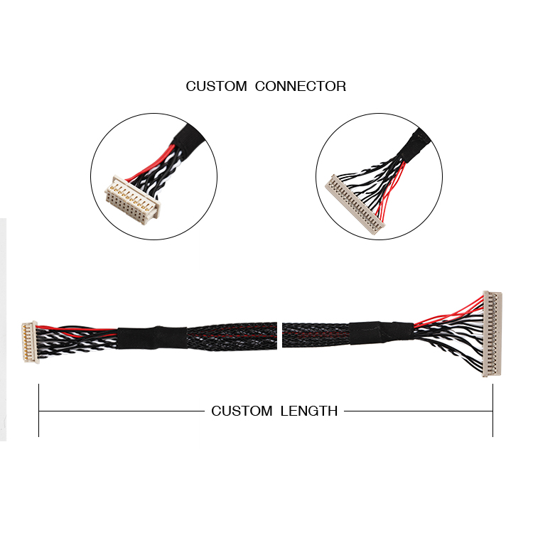 1mm Contact Pitch LVDS LCD Cable HRS DF20A-20DS-1C DF14-20DS-1.25