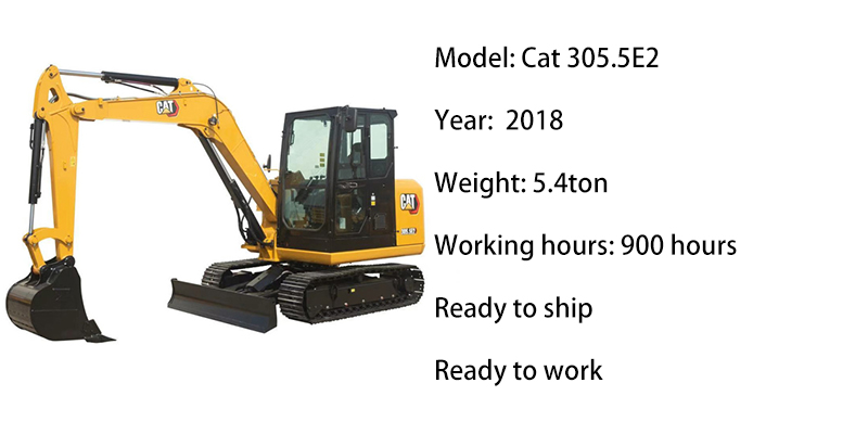 Cat 305.5E 5 ton Used Excavator Digger Hydraulic Mini Backhoe Excavator