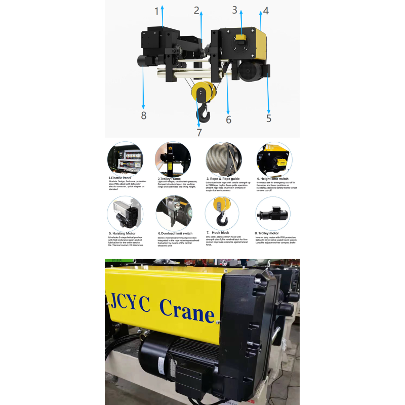 Construction Machinery Parts Suspended Platform 20T Electric Hoist with craw