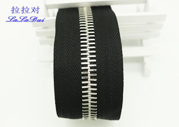 Long Chain 20 Inch Metal Zipper For Boots / Shoes , Euro Type Teeth Heavy Duty