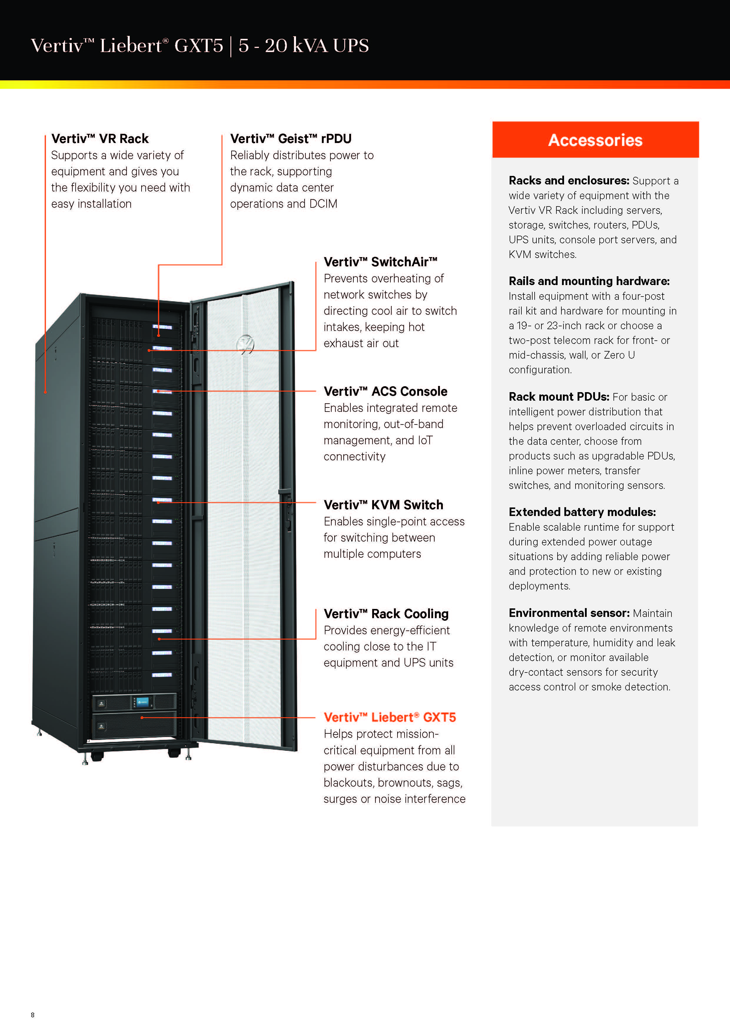 COMPUTER Vertiv GXT5 UPS 1.5kva 3kva 230V Pure Sine Wave Rack Mounted Tower Online UPS