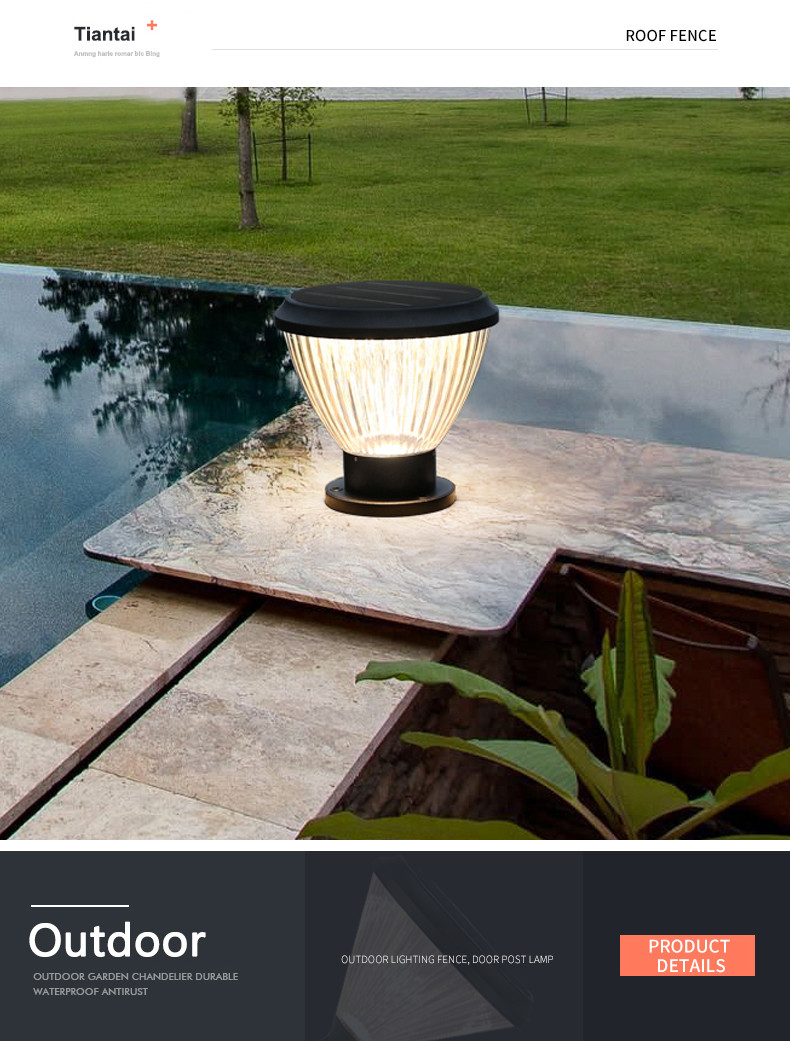 Pier Mount Led Post Lamp Bulb Light Fixtures Dimmable 6V 5.5W 25x19x12cm