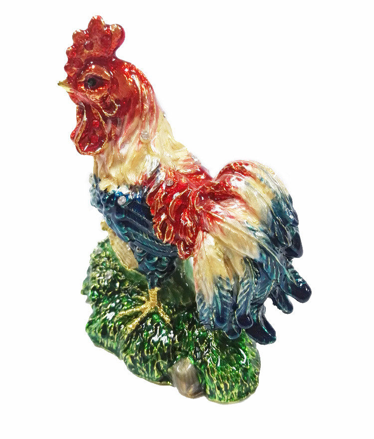 Wholesale rooster metal jewelry box rooster decorative box fashion rooster cock jewelry box