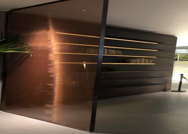 Copper Color Metal Coated Polymer Mesh Fabric For Laminated Glass Door