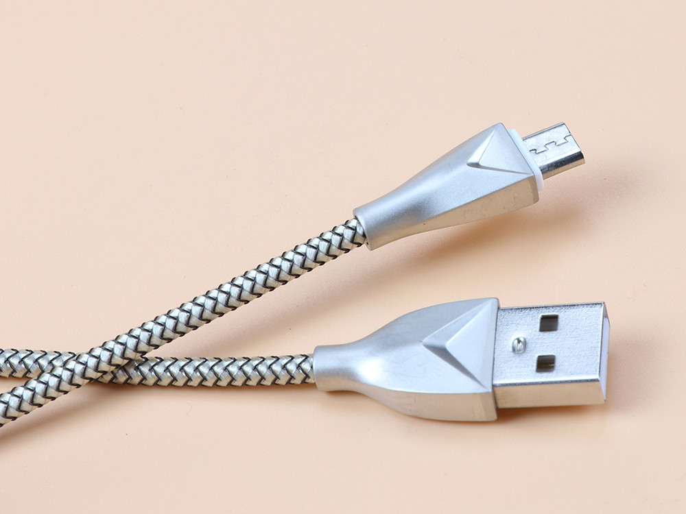 Braied Mesh Andriod USB Extend Data Cable , Fast Charging USB Extension Power Cable