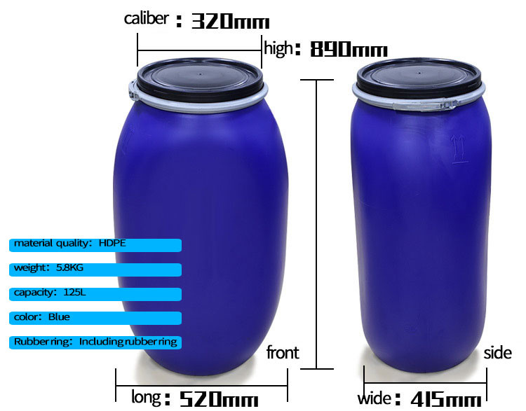 50~200 Kg Large Mouth Flange Barrel Chemical Thickened Round Iron Hoop Barrel