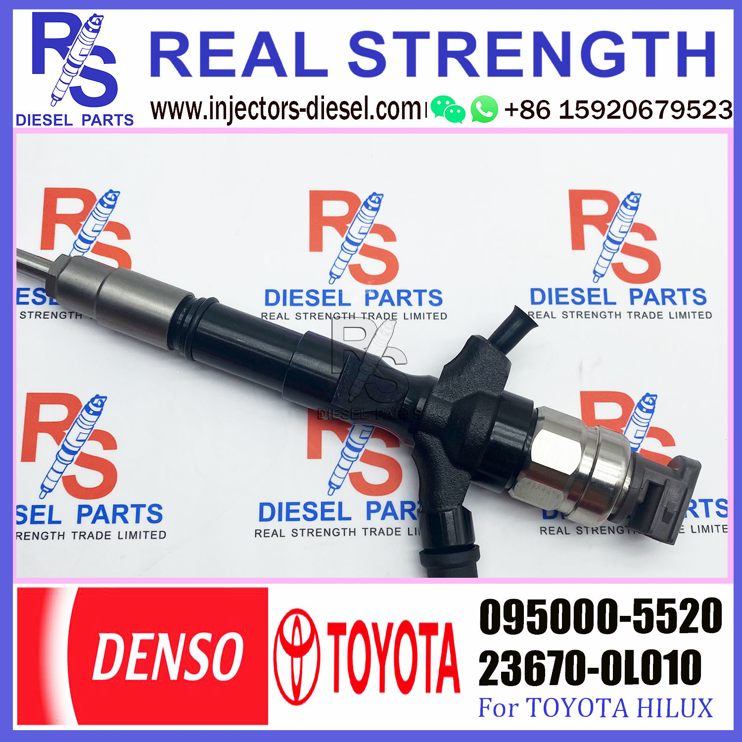 Common Rail Fuel Injector 095000-5520 For TOYO-TA HILUX 2KD-FTV 23670-0L010