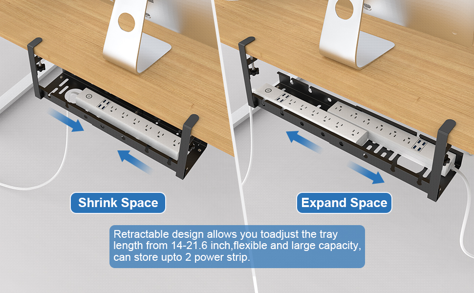 Under Desk Cable Management Retractable Cord Organizer In Offices Kitchens