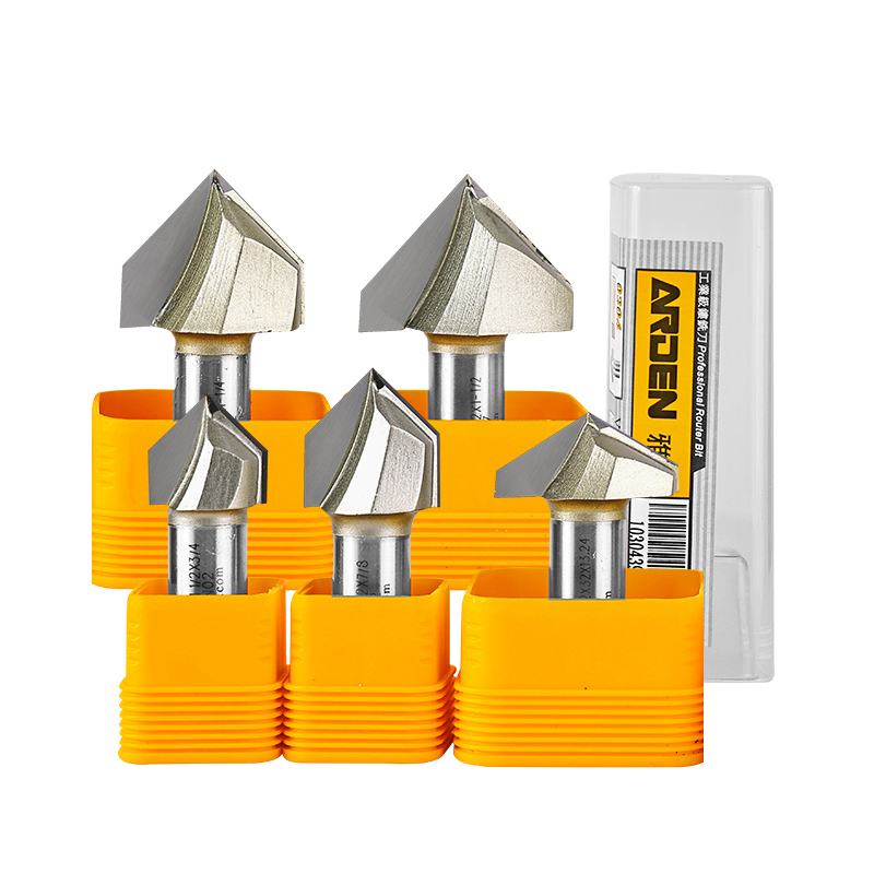 Buy cheap CNC Router Bit Engraving Tools 1/2 1/4 Shank End Mill Carbide Wood Milling Carving Tools Bit Arden CNC 3D V Bit product