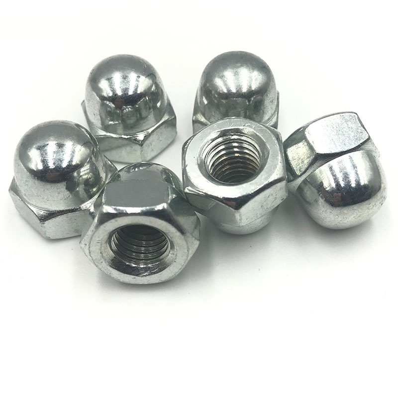 ASTM Fastener Certified DIN1587 Hex Domed Cap Nuts with Nickel Galvanized Finish