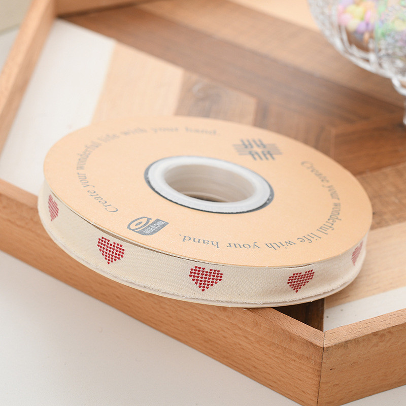 13mm Wholesale Logo Cotton Ribbon Literary Style Flower Packaging Gift Box Decoration Ribbon Cake Bouquet