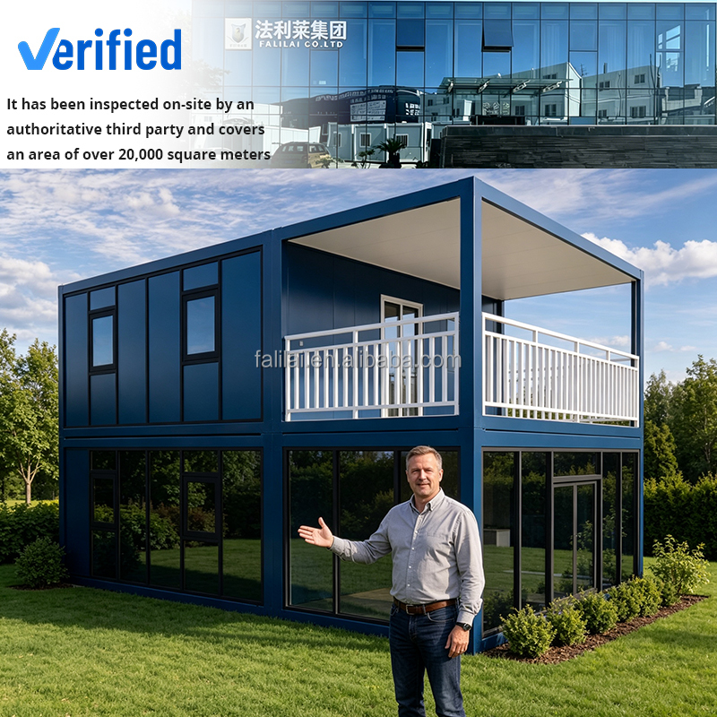 20&40ft Flat Pack Container House Custom Size Sandwich Panel Material Color Layout Modular Portable Office Building Camp Resort