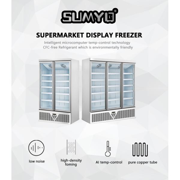 Fan Cooling Commercial Display Freezers for Displaying Beverages in Glass Door and 220V Voltage