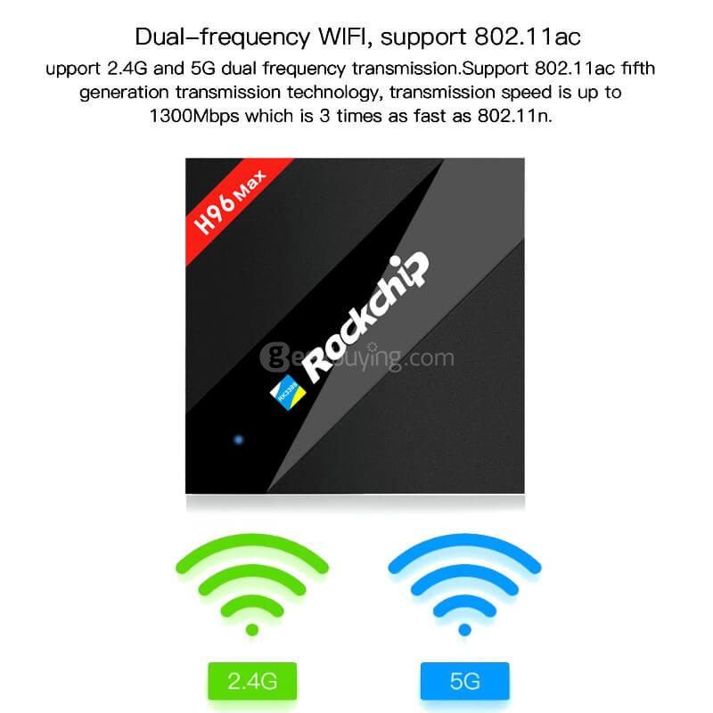 H96 MAX RK3399 Hexa Core 2.0Ghz 4K TV BOX Android 6.0 4G/32G Type C AC WIFI 1000M LAN Bluetooth