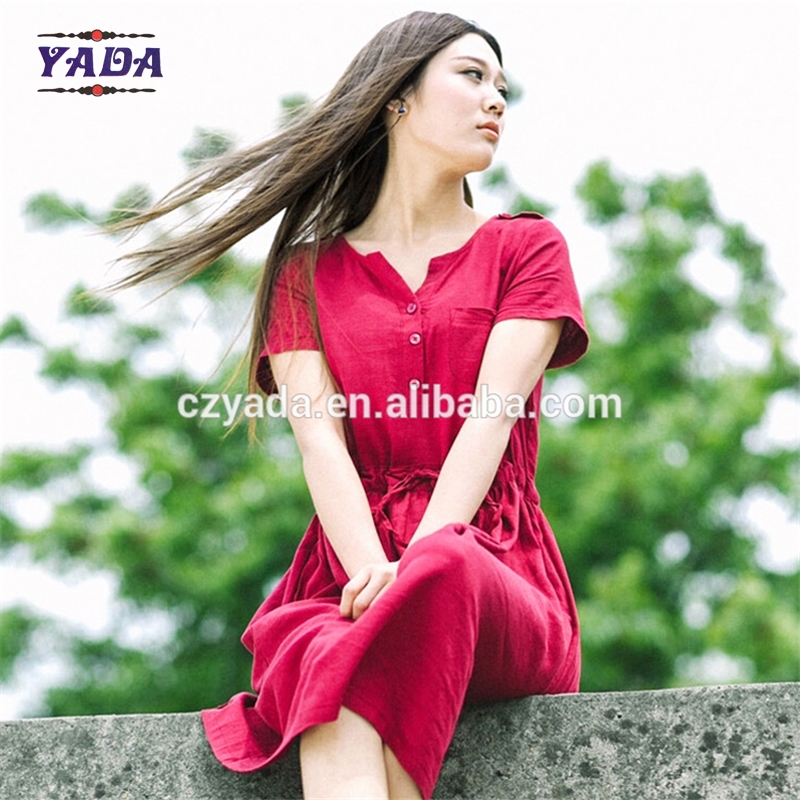 Casual linen summer casual formal office dresses designer dress for women