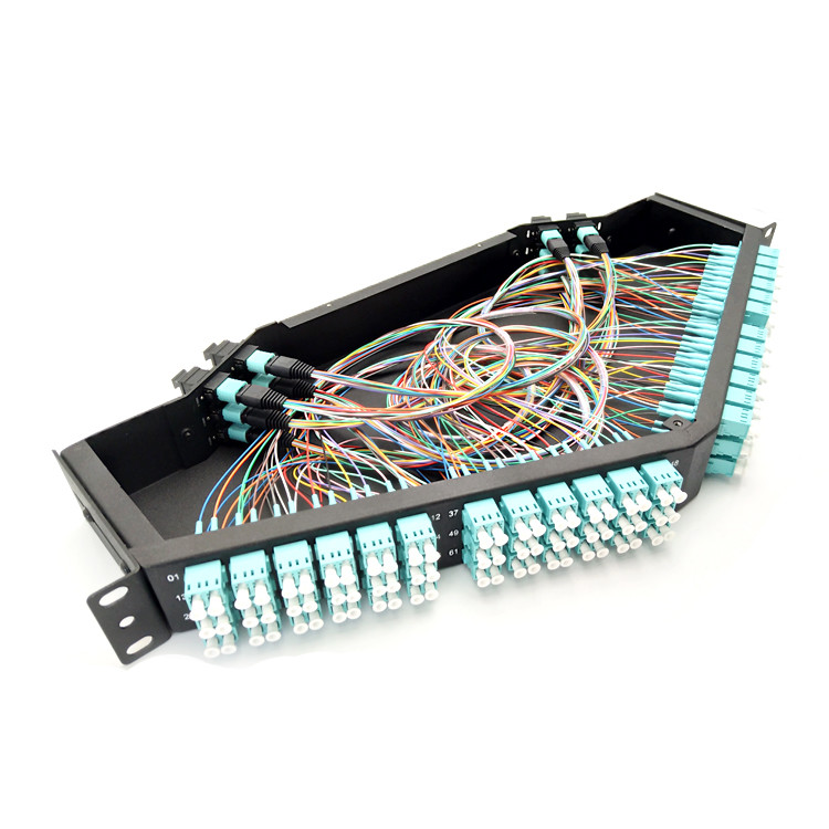 12 port Cold Rolled Steel Sheet Black color High Integrated FTTH Terminal Box , Fiber Net Work MPO Panel LC SM