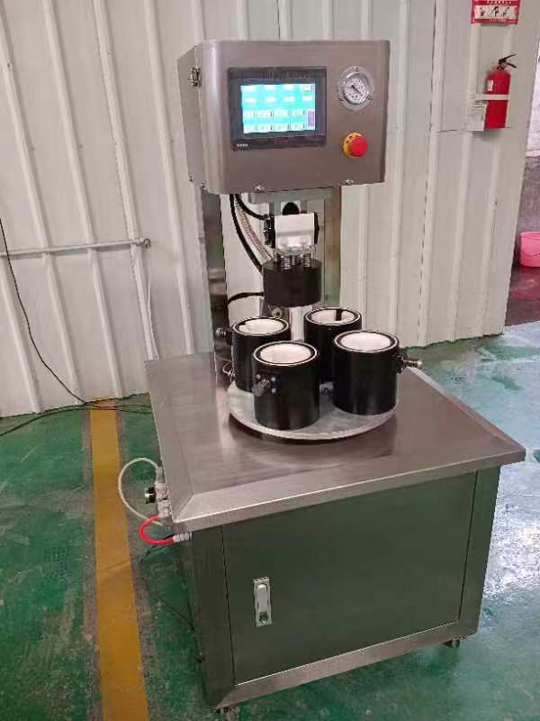 Semi Automatic Glass Bottle Cans Jar Screwing Capping Sealing Packing Machine