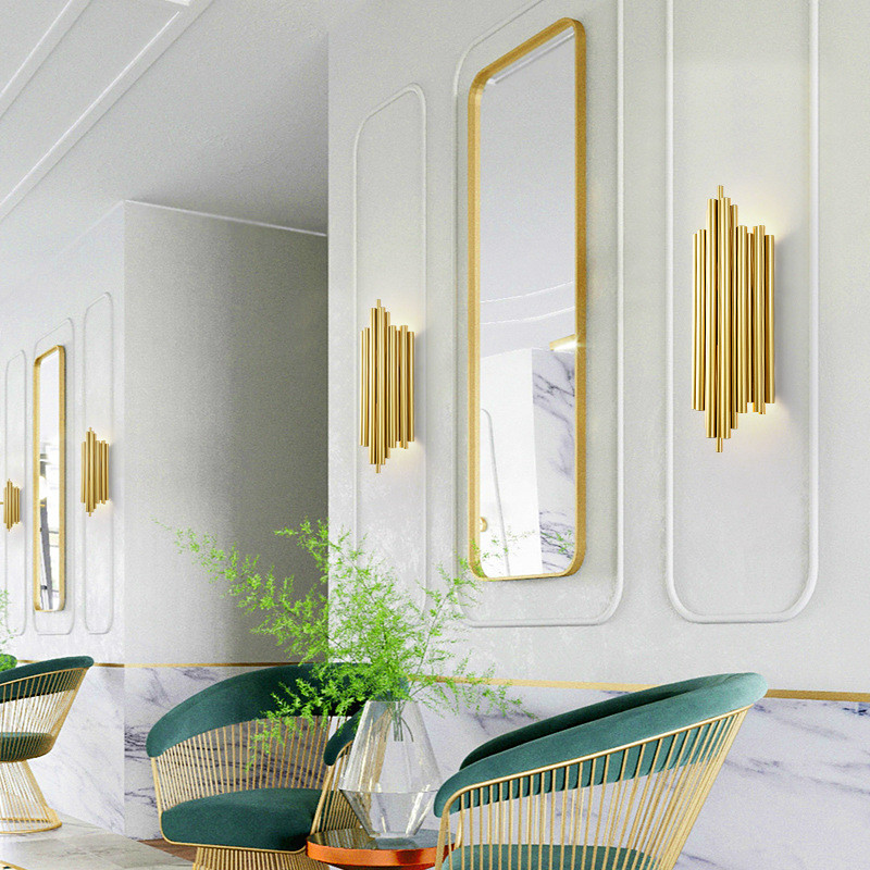 W27*H40cm Gold Nordic PostModern Luxury Wall Lamp For Bedroom