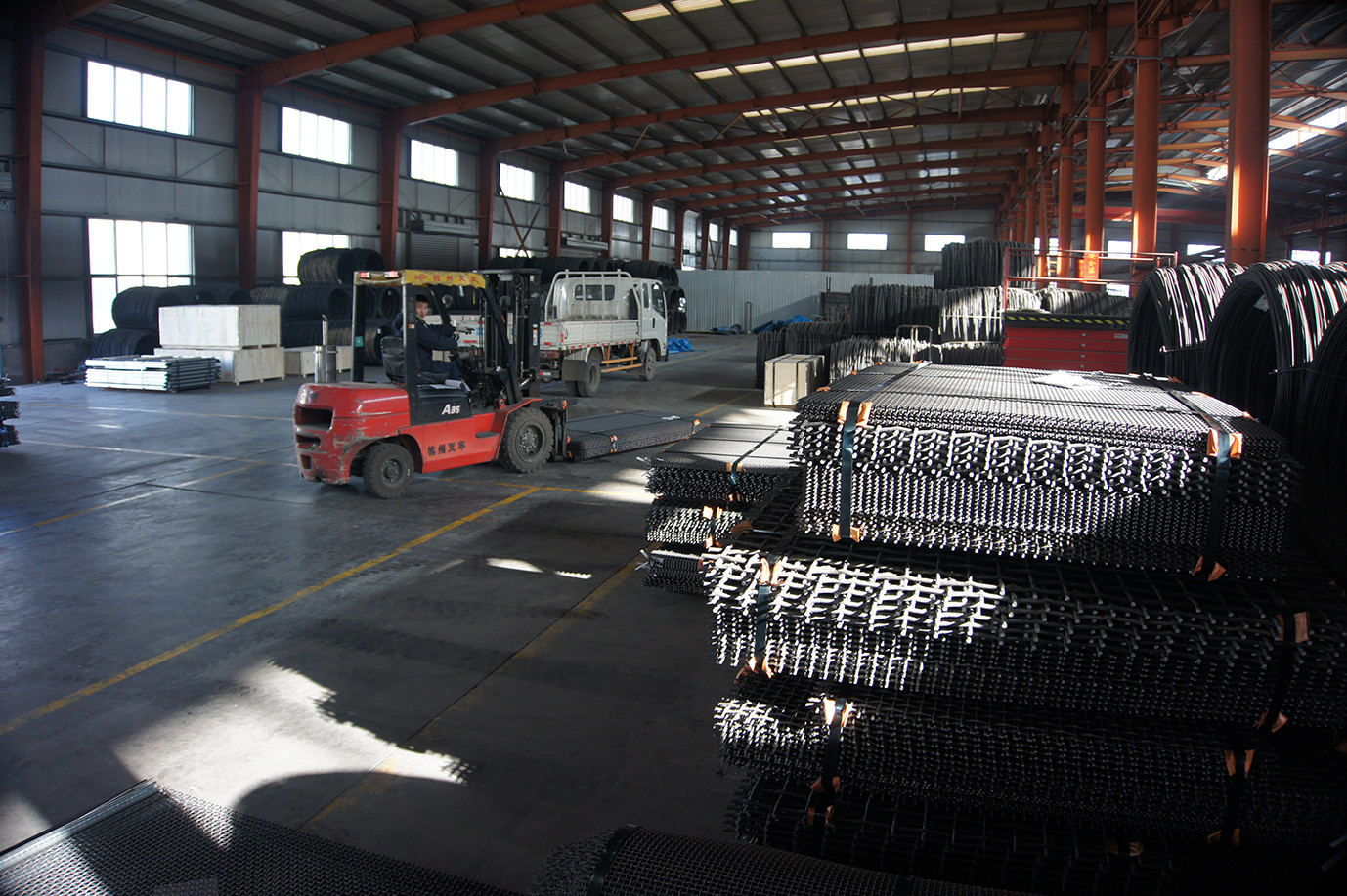 65mm Manganese Steel Woven Embedded Weave Vibrating Screen Mesh