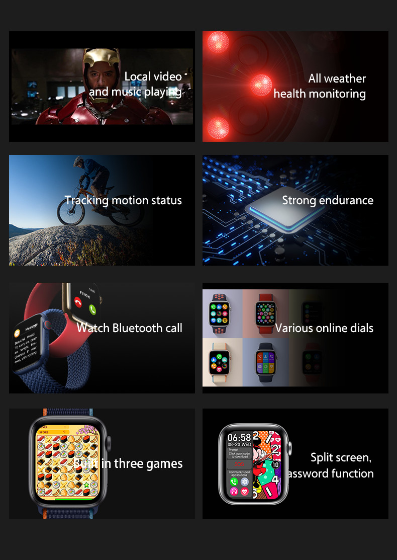 M16 Pro 1.75inch Smart Phone Wristwatches MP3 MP4 Calling Smart Watch For Android IOS Phone Smartwatch Oem Odm Service