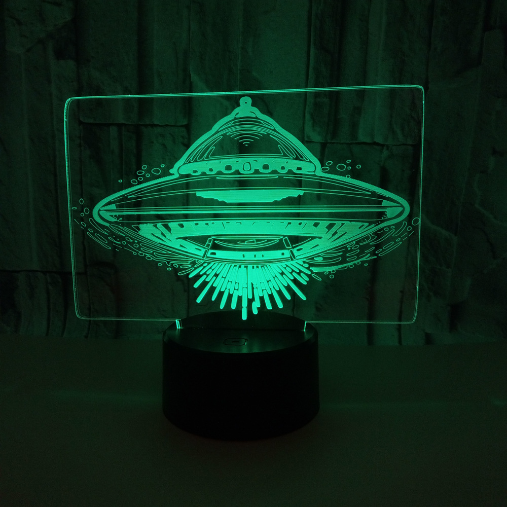 New custom OEM UFO 3D Light Colorful Touch Remote Control LED Visual Light Festival Gift 3D Night Light