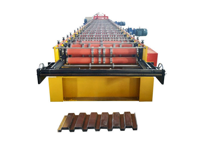 914mm Galvanized Steel Deck Roll Forming Machine Hydraulic Cutting