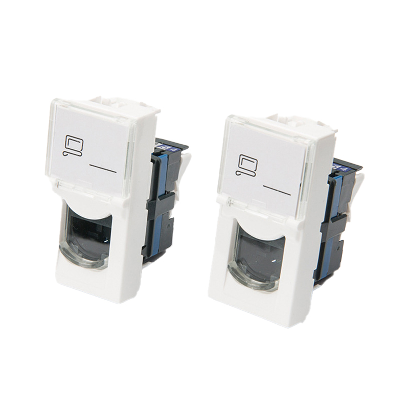 Exact Cables OEM Networking Rj45 Cat6 45*22.5 French Type UTP Single Keystone Jack