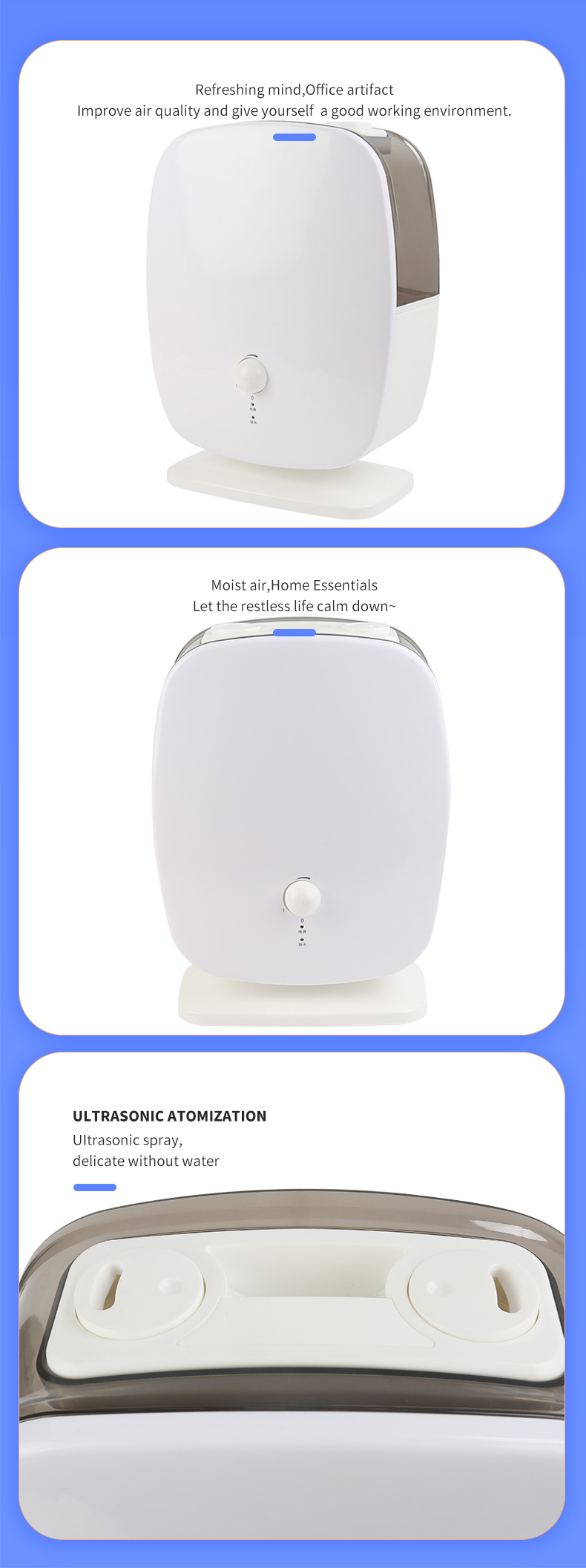 25W Double Nozzle Large Room Humidifier , Essential Oil Air Mist Humidifier