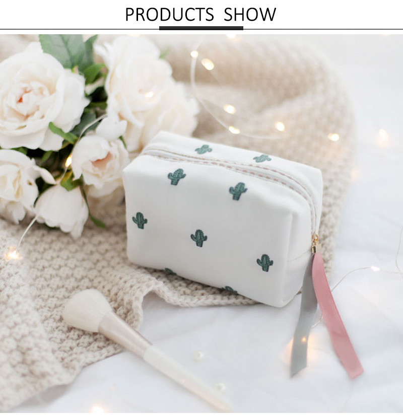 Digital Printed Portable Personalised Basics Square Satin Makeup Bag For Girls