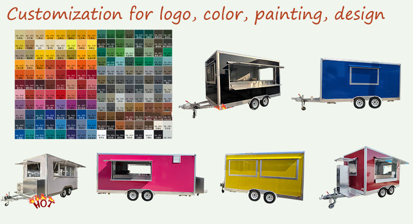Kitchen Hotdog BBQ Food Trailers Fully Equipped Food Trucks For Events