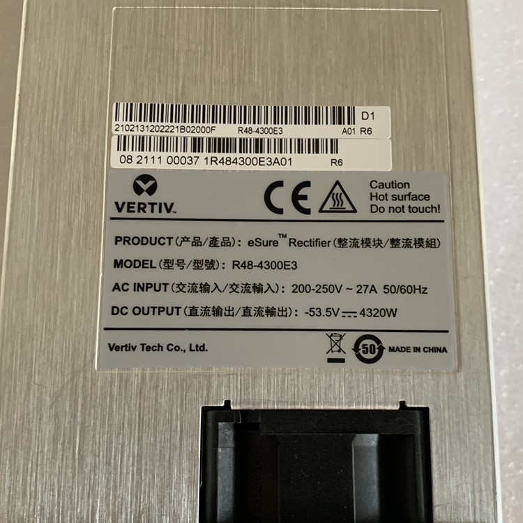 Vertiv 48v Telecom Rectifier Power Supply Rectifier Module R48-4300E3 R48-4300E3A
