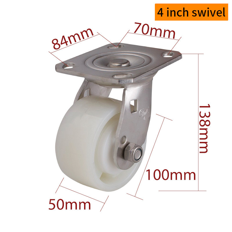 EDL heavy duty 4 inch stainless steel caster wheel with TPA material and 380kg load capacity S714P-25