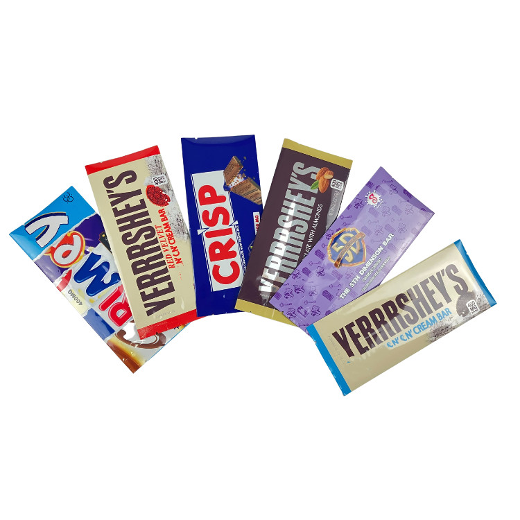 Custom Heat Seal Back Side Seal Candy Nut Mylar Bag Protein Energy Mushroom Chocolate Bar Wrapper Packaging Bag For Pill