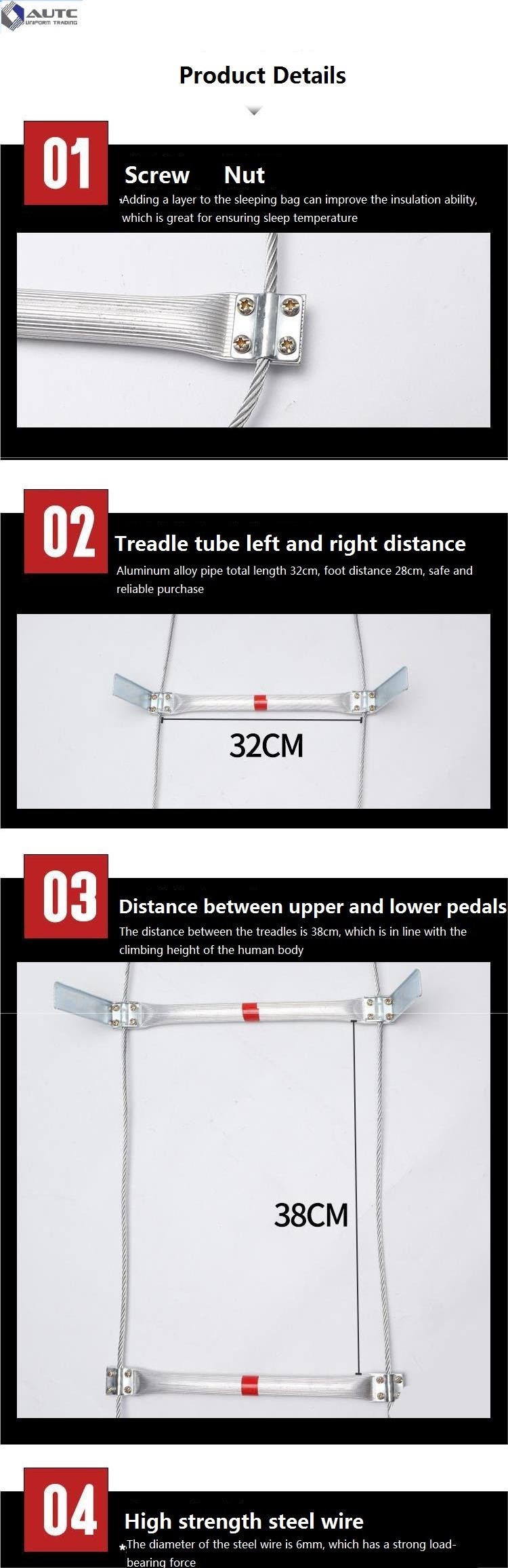 Fire Ladder Household Escape Fire Rescue Ladder Wire Rope Ladder Climbing Ladder Engineering Hanging Ladder