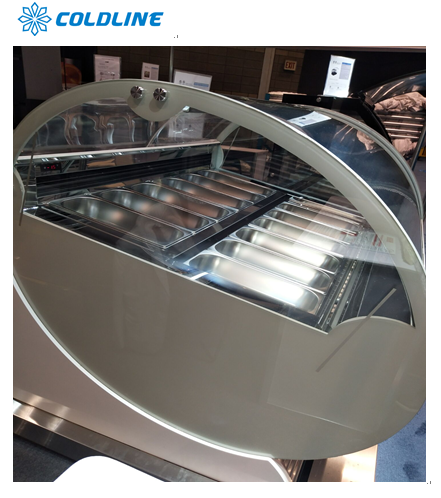 8*1/3 Pans Ice Cream Display Freezer 450L Gelato Showcase