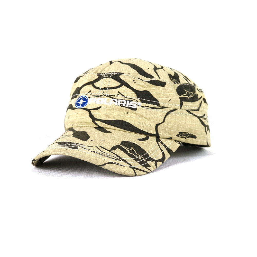 Flat Embroidery Camo Military cadet cap adjustable for unisex