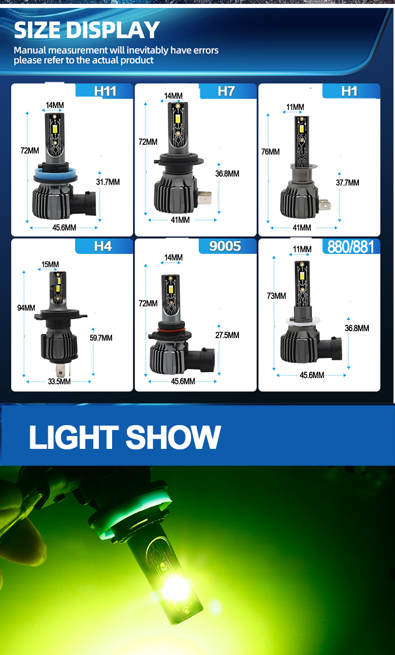 Super Brightest LED Car Headlight Bulbs CSP 3570 12V 9005 9006