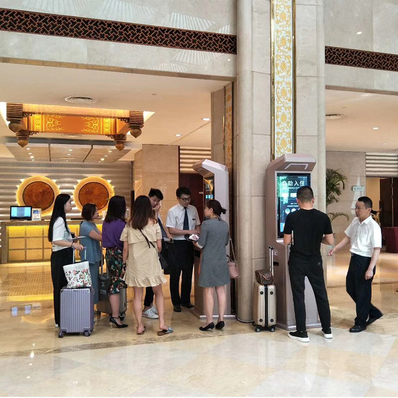 Identity Authentication Touch 19 Inch Hotel Self Check In Machine