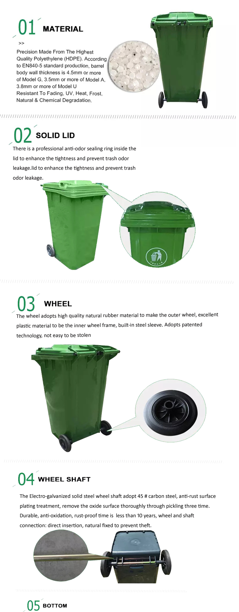 120L dustbin plastic sale price garbage containers plastic waste bin with wheels garbage bin waste