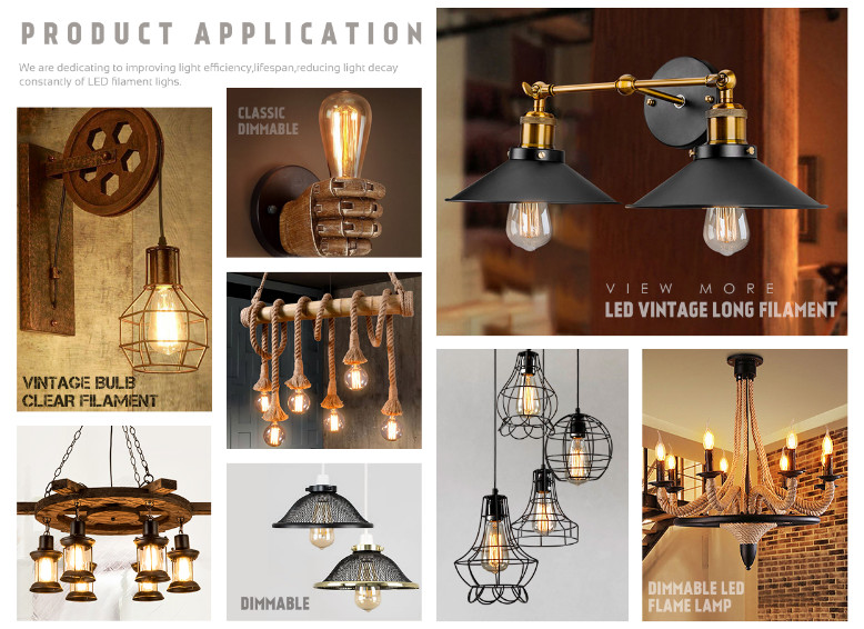 ST64 Edison Bulb Christmas Lights E27 4w Led ES Retro Pear Bulb