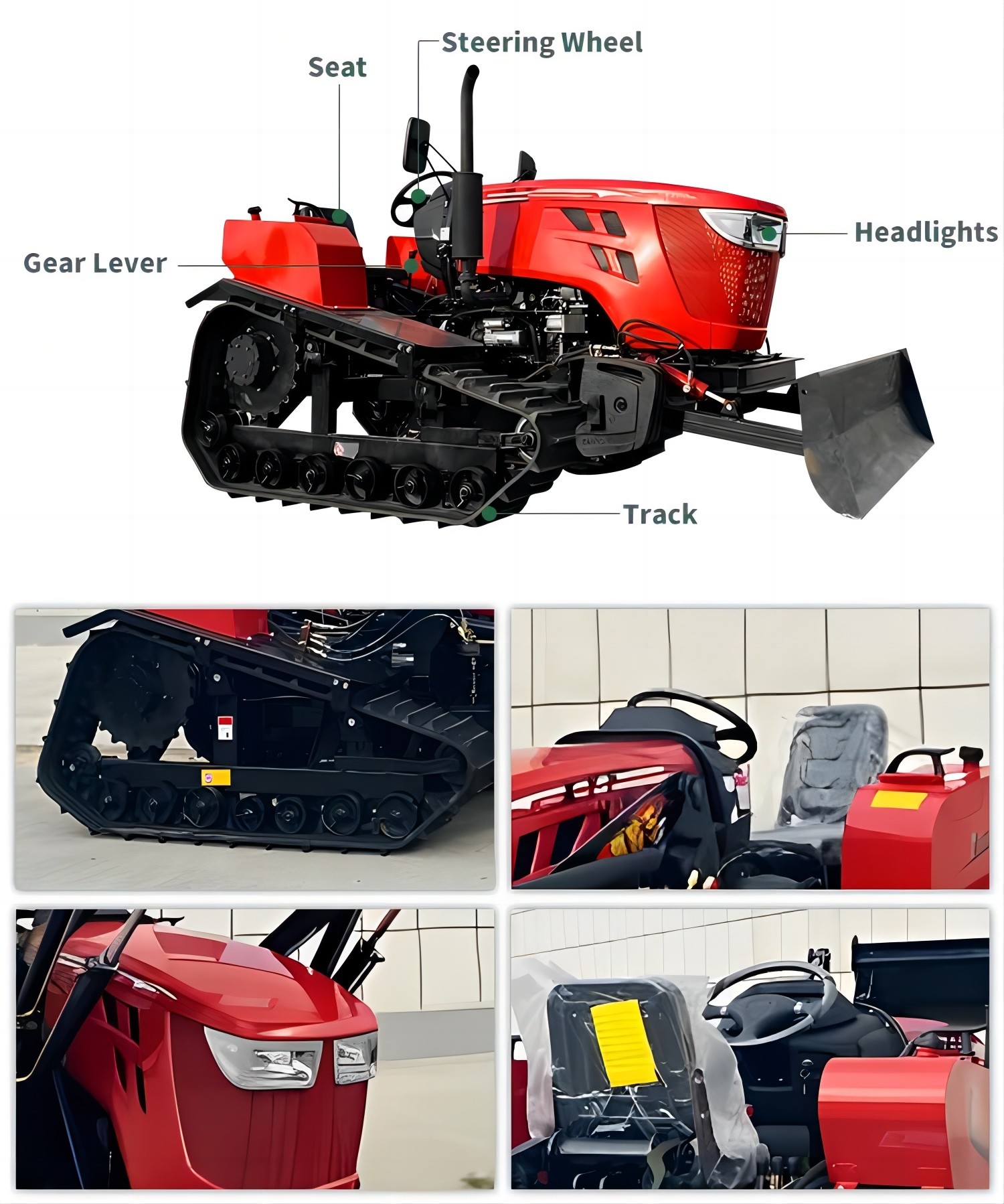 Agriculture Small Four Wheel Drive Tractors 120Hp With Excavator